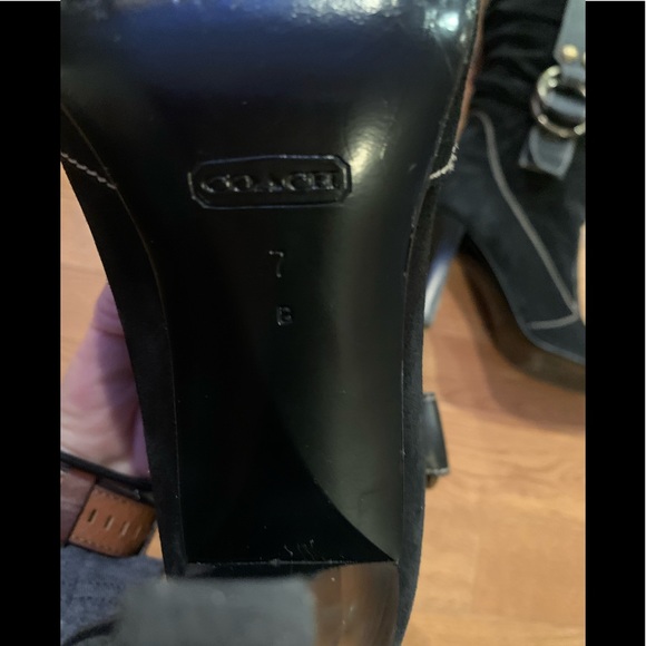 Coach  “Noreen" Black suede slouch boots size 7 B - Picture 9 of 11